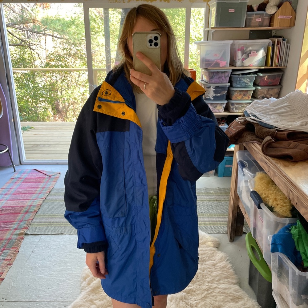 Vintage Columbia Royal Blue & Gold Fleece-lined Jacket L